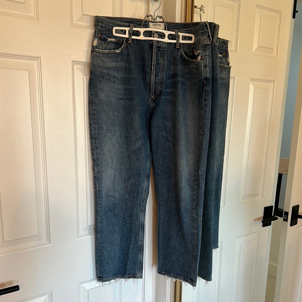 Agolde Riley Hi Rise Straight Jeans in Frequency